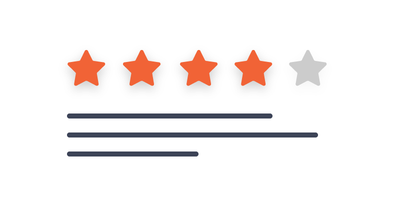 Illustration of a four-star rating to indicate the importance of branding
